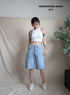 Denim high-waisted  knee-Length short